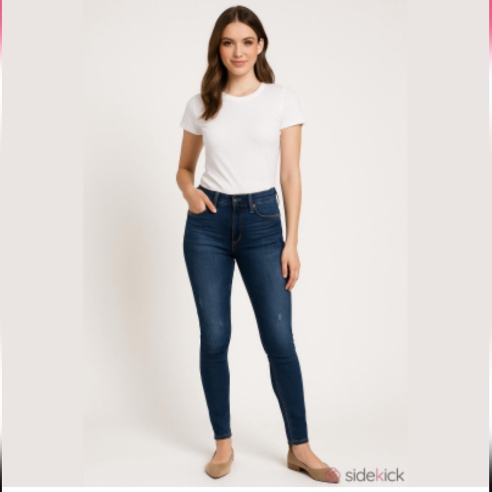 Kut from the Kloth Blue Skinny Jeans Distressed